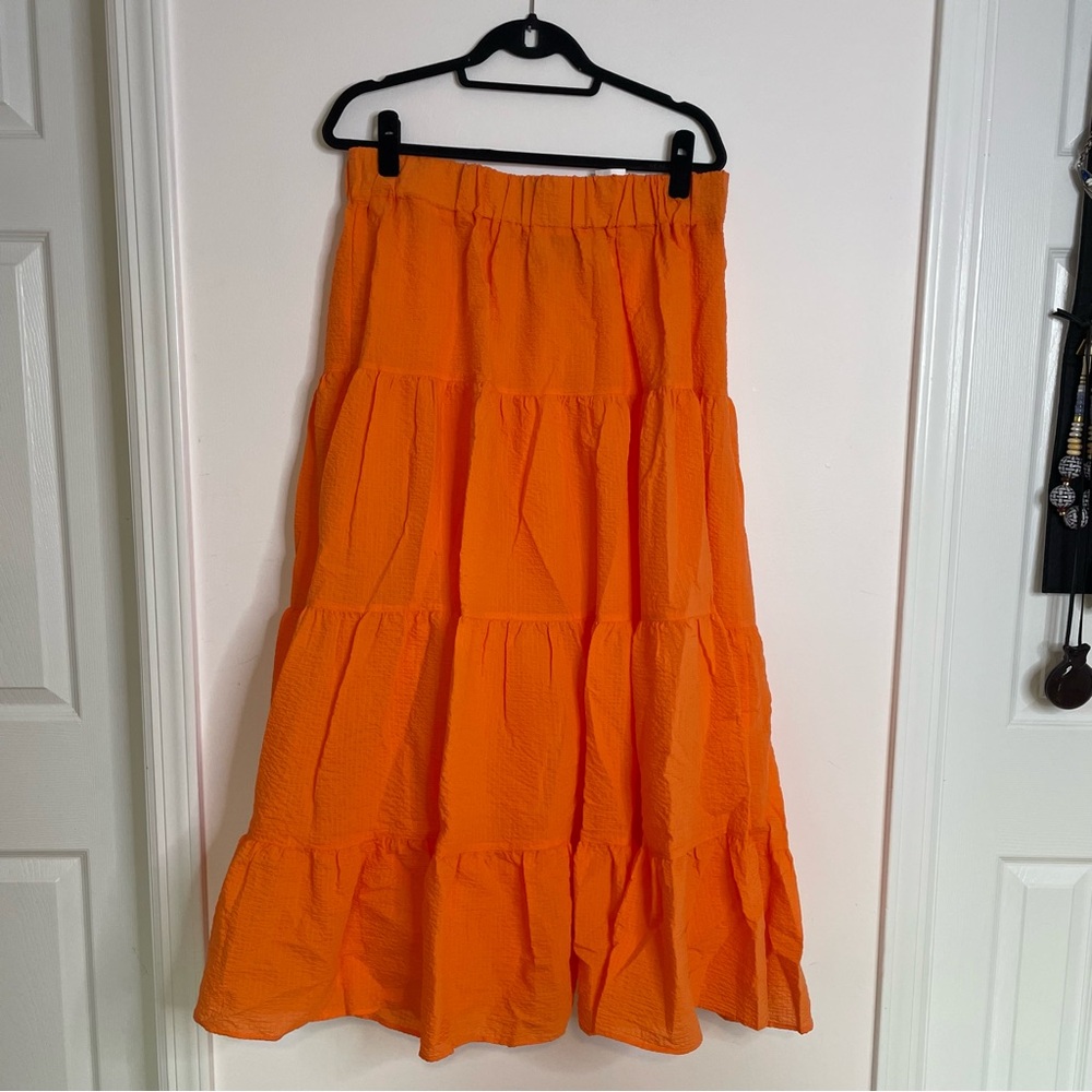 H&M Vibrant Orange Maxi Skirt